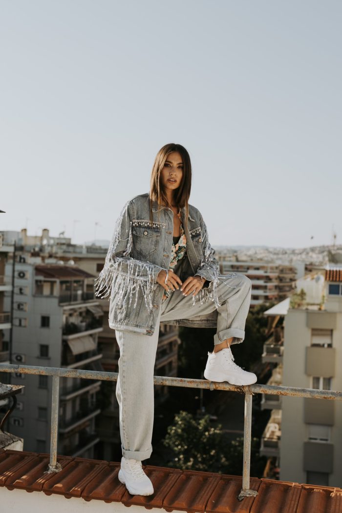 Τζίν Τζάκετ με Λαμπερά Κρόσια