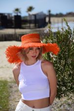 Ψάθινο Καπέλο Άννα (Orange)
