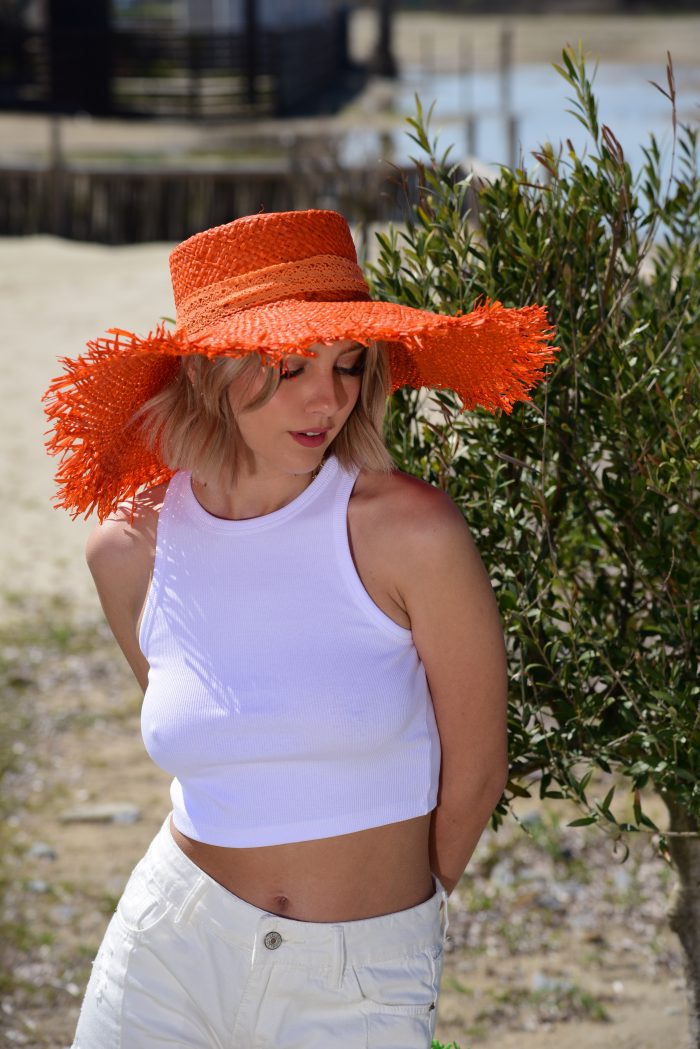 Ψάθινο Καπέλο Άννα (Orange)