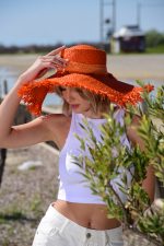 Ψάθινο Καπέλο Άννα (Orange)