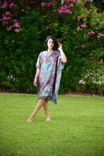 Καφτάνι Σατέν Oversized "Turquoise Marigold"
