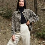 Jean Jacket Animal Print (Beige)