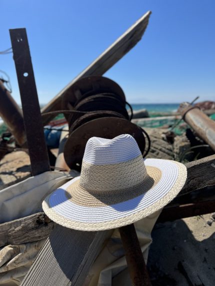 Καπέλο Panama με Μεγάλο Γείσο Λευκό