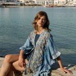 Boho Denim Κιμονό με Κεντήματα