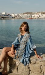Boho Denim Κιμονό με Κεντήματα