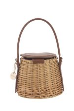 Picnic à la Mode – Ψάθινη Τσάντα με Δερμάτινες Λεπτομέρειες