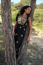 Μαύρο Φόρεμα με Κεντήματα και Βολάν “ Cecilia”