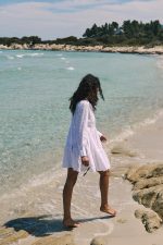 Λευκό Καφτάνι με Κεντήματα “Aegean Whisper”