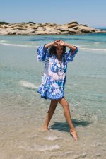 Καφτάνι Oversized Κοντό “Santorini Blue”