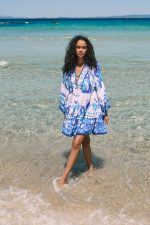 Καφτάνι Oversized Κοντό “Santorini Blue”