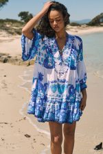 Καφτάνι Oversized Κοντό “Santorini Blue”