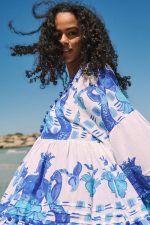 Καφτάνι Oversized Κοντό “Santorini Blue”