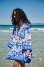 Καφτάνι Oversized Κοντό “Santorini Blue”