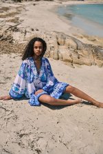 Καφτάνι Oversized Κοντό “Santorini Blue”