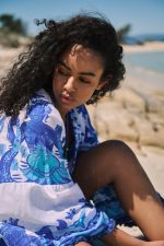 Καφτάνι Oversized Κοντό “Santorini Blue”