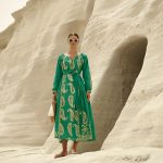 Μακρύ Καφτάν Φόρεμα με Χρυσοκέντητο Paisley Μοτίβο “Sade”