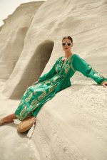Μακρύ Καφτάν Φόρεμα με Χρυσοκέντητο Paisley Μοτίβο “Sade”