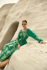 Μακρύ Καφτάν Φόρεμα με Χρυσοκέντητο Paisley Μοτίβο “Sade”