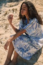 Καφτάνι με Safari Print Μπλε “Jungle Dream”