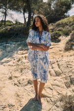Καφτάνι με Safari Print Μπλε “Jungle Dream”