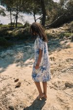 Καφτάνι με Safari Print Μπλε “Jungle Dream”