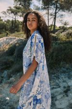Καφτάνι με Safari Print Μπλε “Jungle Dream”