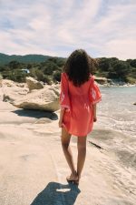 Κοραλί Καφτάνι με Κεντήματα “Imany”