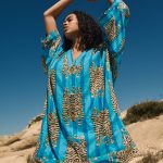 Καφτάνι Τιρκουάζ με Τίγρεις “Abeba”