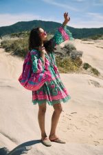 Φόρεμα Πράσινο με Φουντάκια “Tropical Escape”