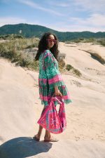 Φόρεμα Πράσινο με Φουντάκια “Tropical Escape”