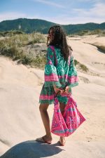 Φόρεμα Πράσινο με Φουντάκια “Tropical Escape”