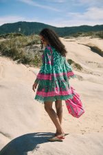 Φόρεμα Πράσινο με Φουντάκια “Tropical Escape”