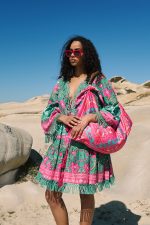 Φόρεμα Πράσινο με Φουντάκια “Tropical Escape”