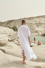 Λευκό Μακρύ Καφτάνι “Ionian Sea”