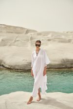 Λευκό Μακρύ Καφτάνι “Ionian Sea”