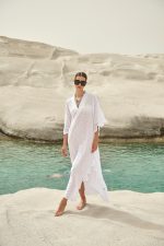Λευκό Μακρύ Καφτάνι “Ionian Sea”