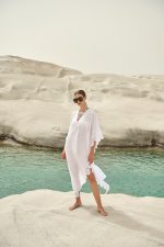 Λευκό Μακρύ Καφτάνι “Ionian Sea”