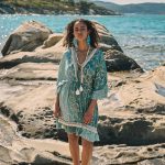 Φόρεμα Κοντό Τιρκουάζ με Παγιέτες “Makena”