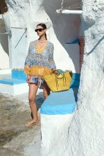 Μίνι Καφτάνι Με Καλοκαιρινό Print Σε Κίτρινο Και Μπλε