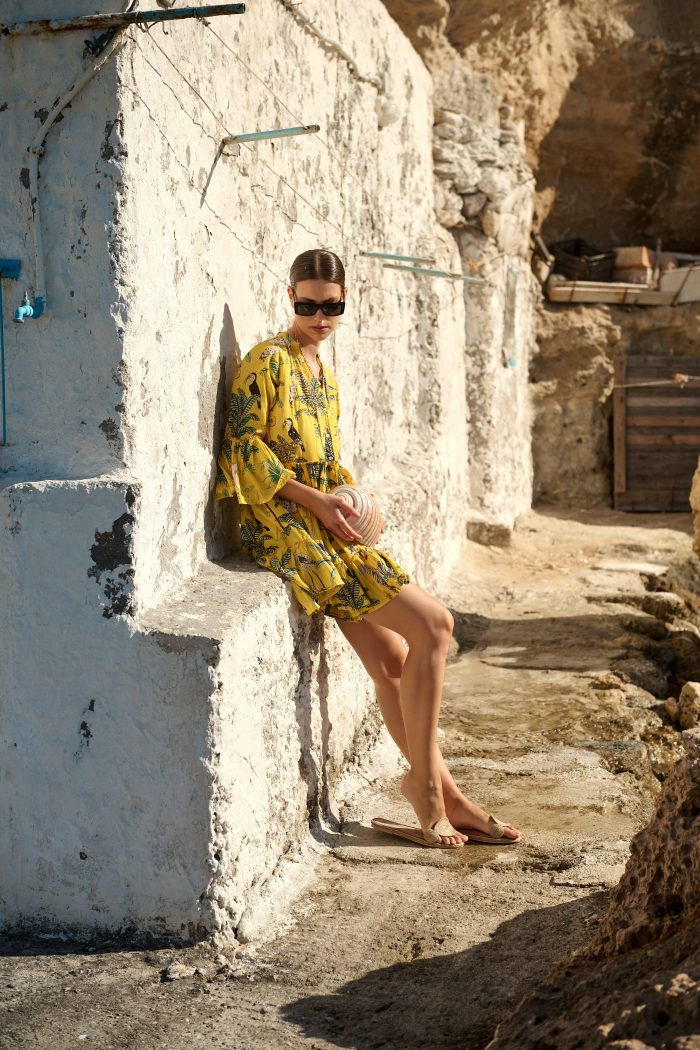 Κίτρινο Καφτάνι Σεμιζιέ “Zaira”