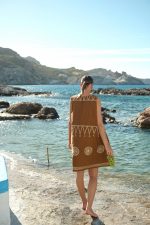 Κοντό Αμάνικο Ταμπά Φόρεμα με Κεντήματα “Amara”