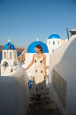Λινό Φόρεμα Τιραντάκι Μαύρο Κέντημα “Nia”