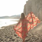 Παρεό με Τίγρεις και Κέντημα σε Πορτοκαλί/Φούξια