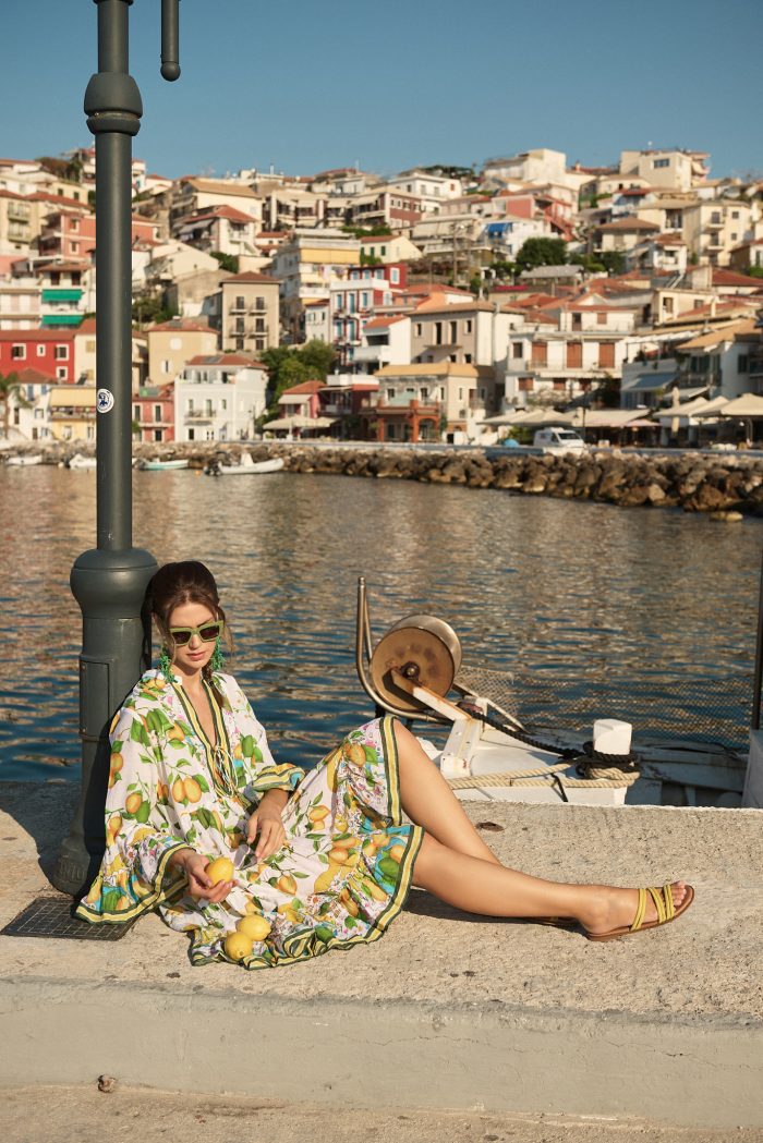 Καφτάνι “Mediterranean Lemon” με Boho Αισθητική