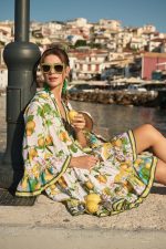 Καφτάνι “Mediterranean Lemon” με Boho Αισθητική