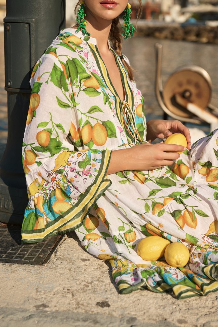 Καφτάνι “Mediterranean Lemon” με Boho Αισθητική