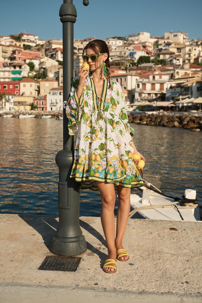 Καφτάνι “Mediterranean Lemon” με Boho Αισθητική