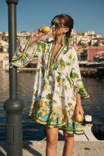 Καφτάνι “Mediterranean Lemon” με Boho Αισθητική