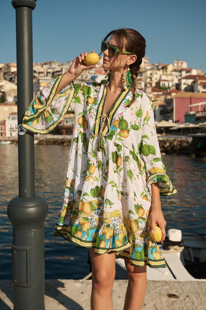 Καφτάνι “Mediterranean Lemon” με Boho Αισθητική