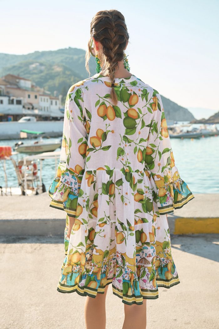 Καφτάνι “Mediterranean Lemon” με Boho Αισθητική